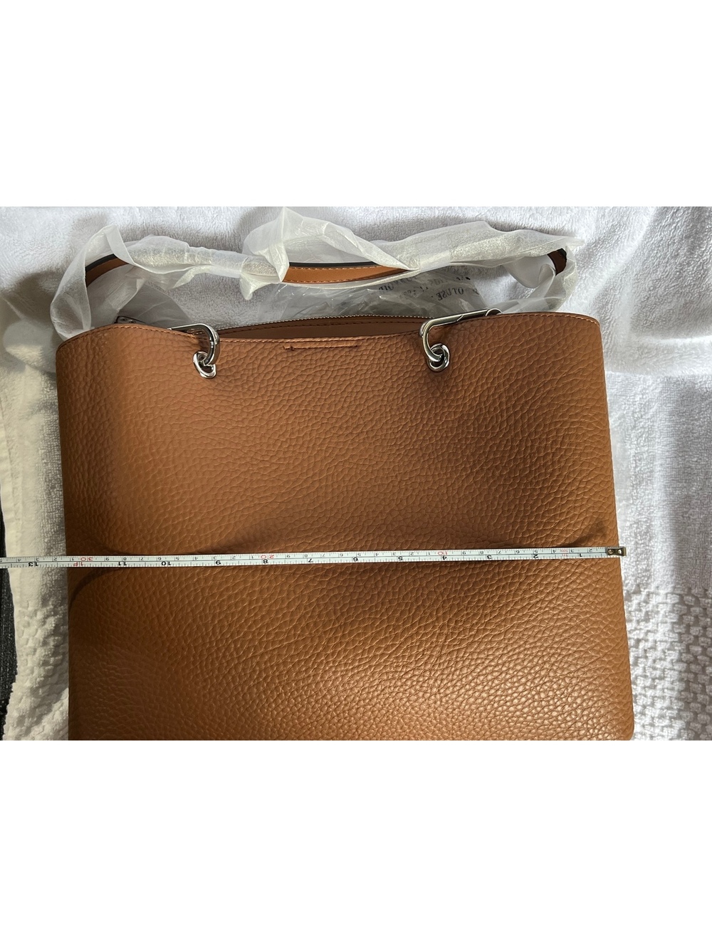 Calvin Klein Brown Pebbled Leather Tote Bag - Picture 6 of 7